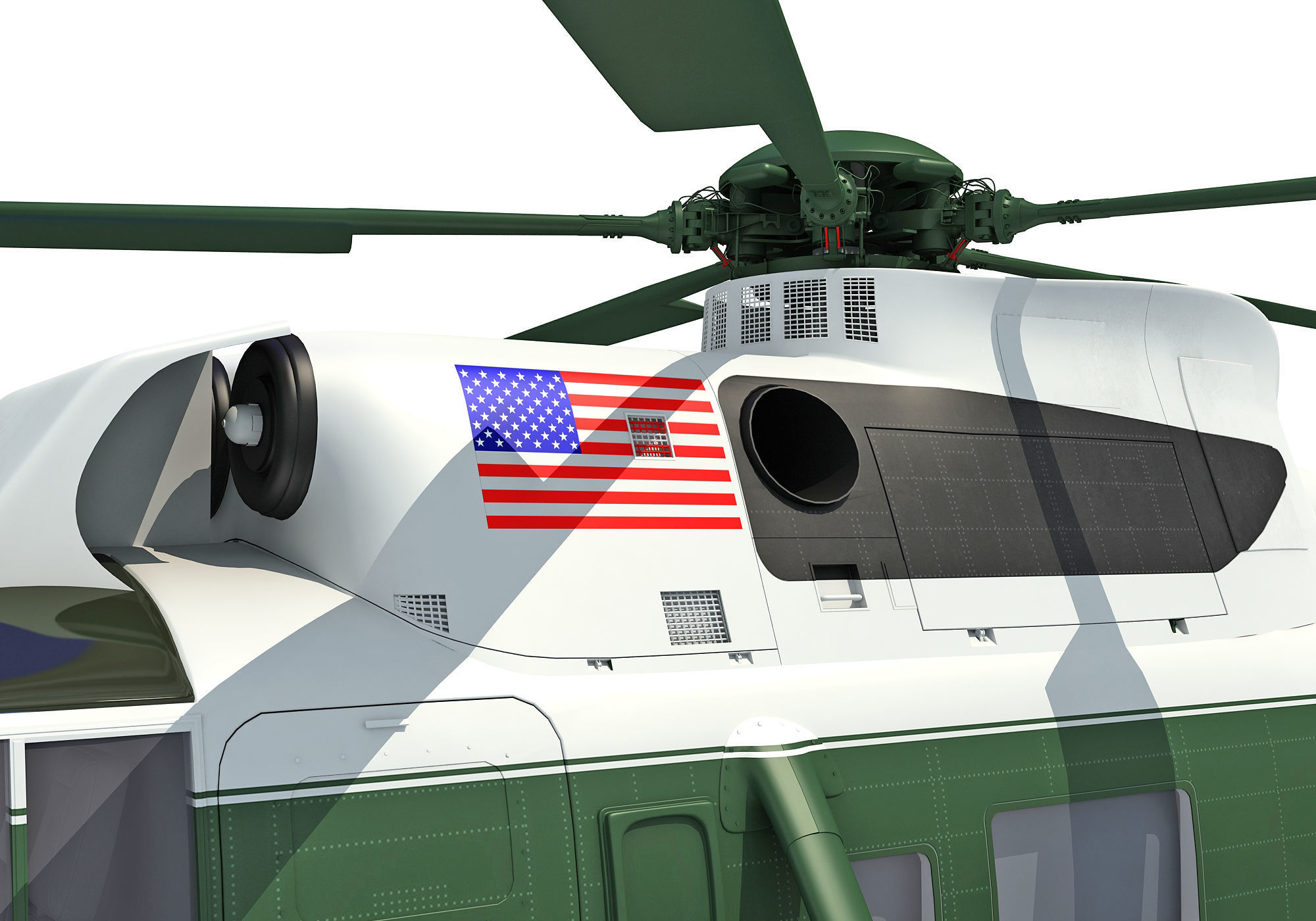 Marine One Helicopter 3D model_9