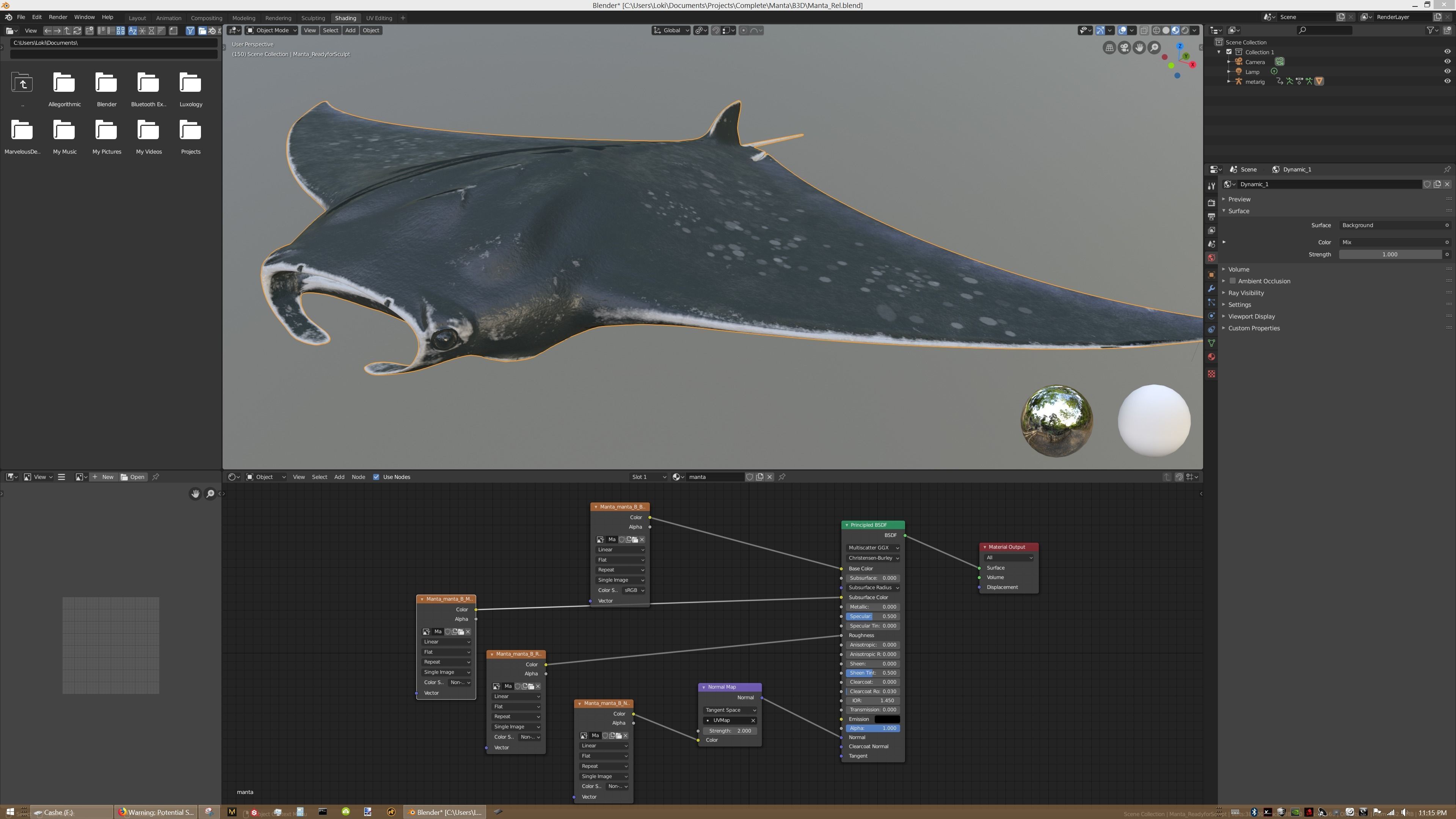 Manta Ray low poly model Low-poly 3D model_8