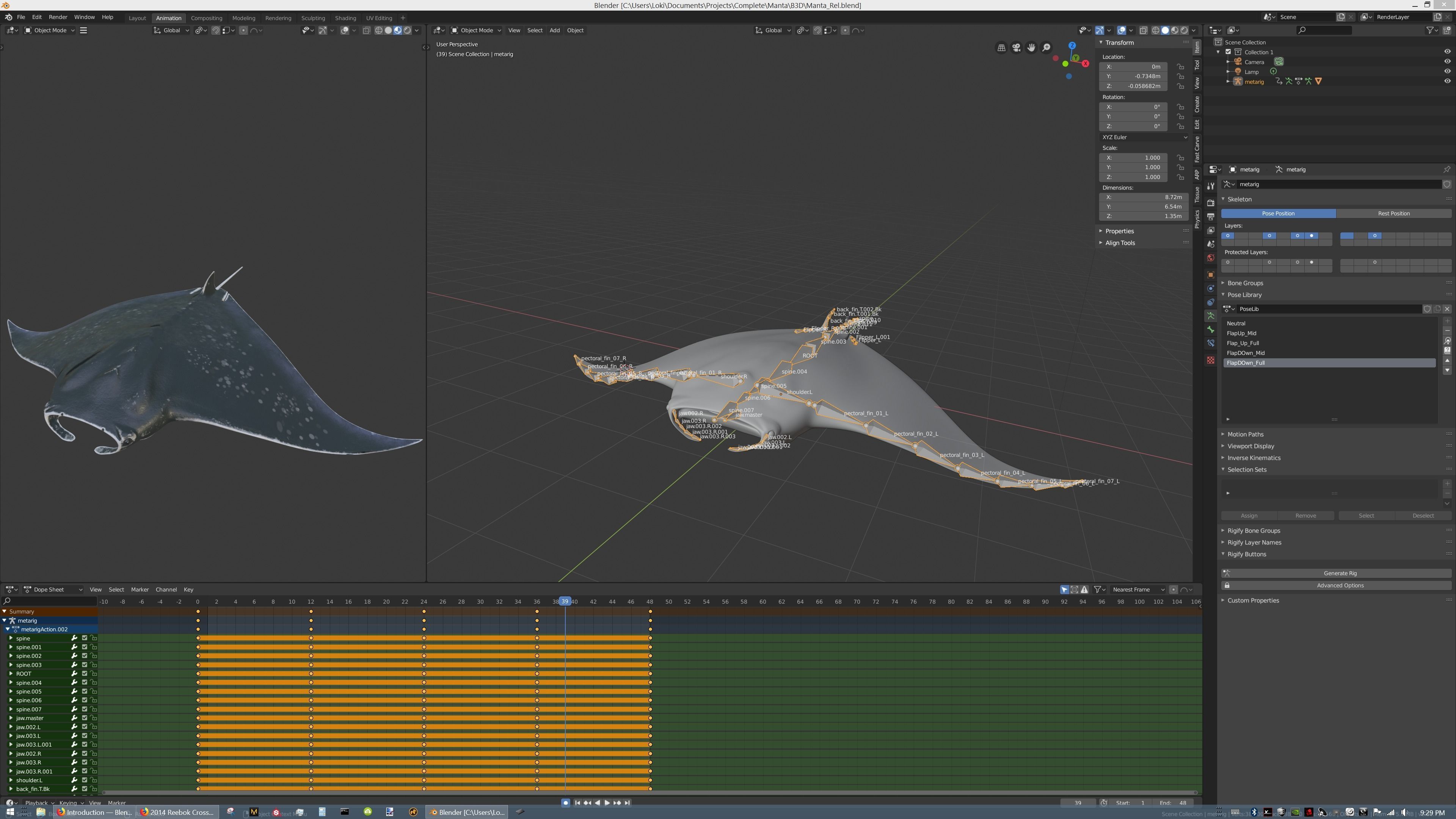 Manta Ray low poly model Low-poly 3D model_10