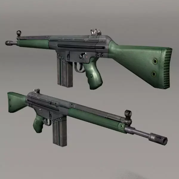 Lowpoly G3 rifle - rifle Low-poly 3D model