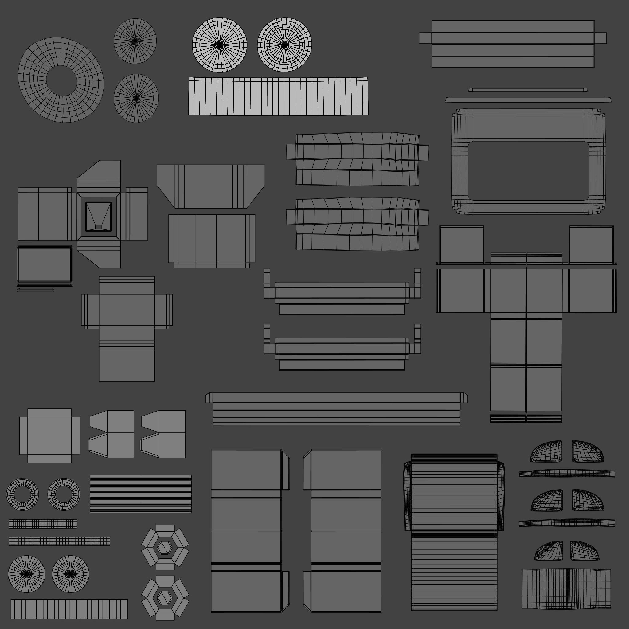 Outdoor Patio Asset Collection Low-poly 3D model_22