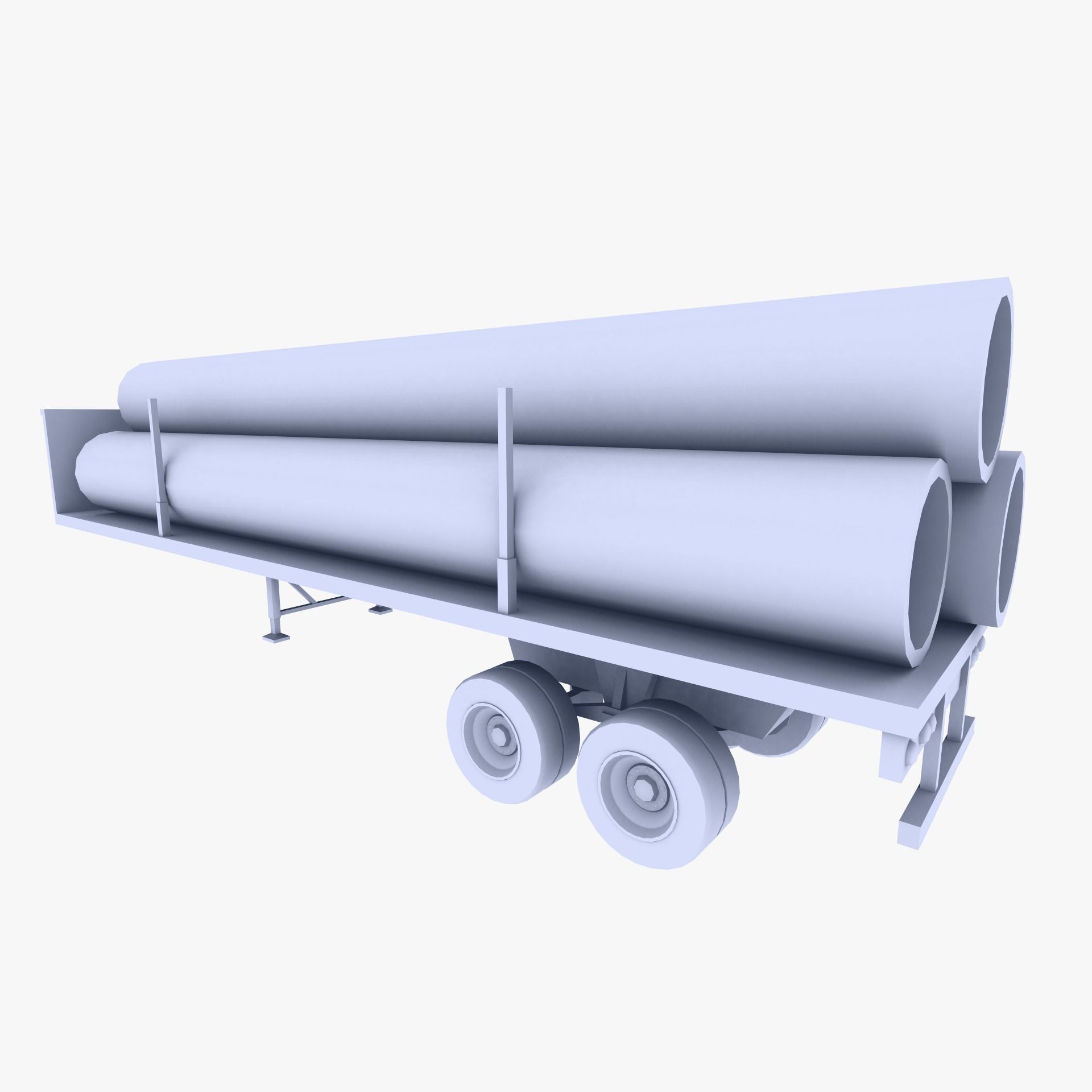 Truck Trailer 2 Low-poly 3D model