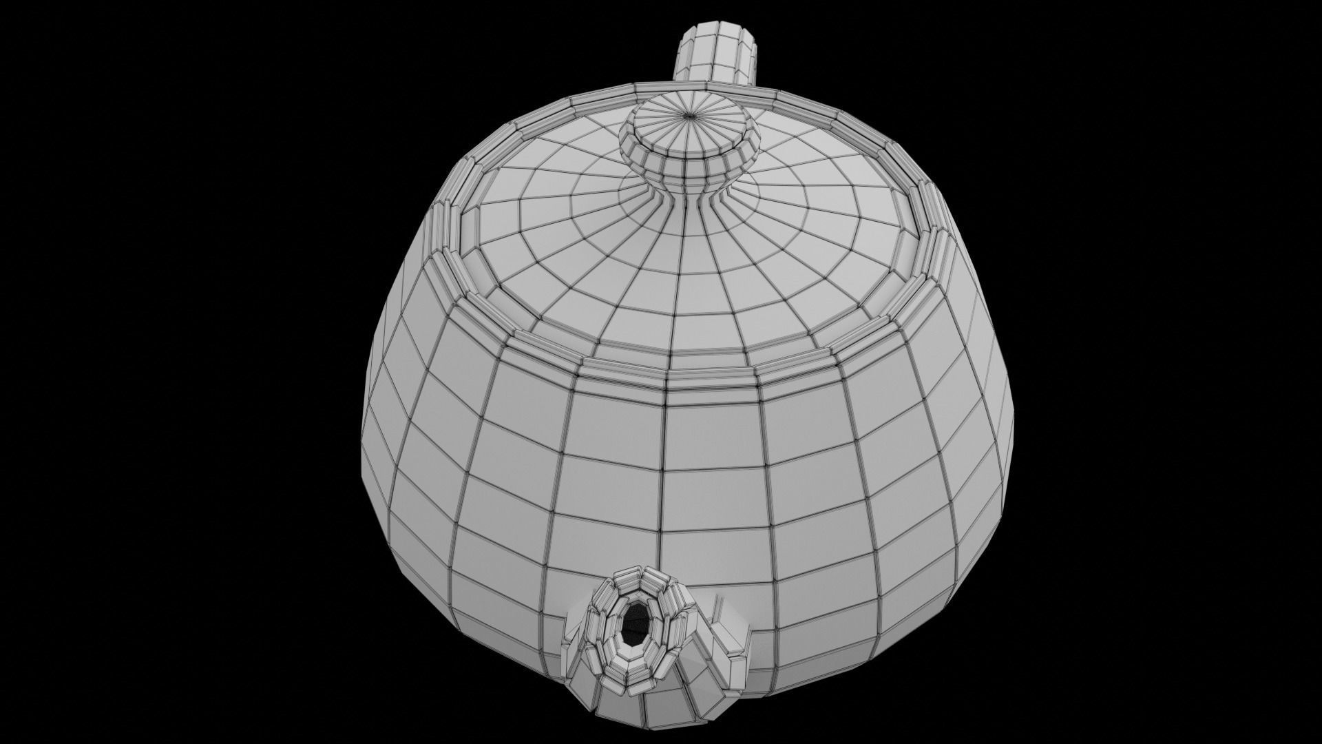 Teapot hardsurface deco Free 3D print model_8