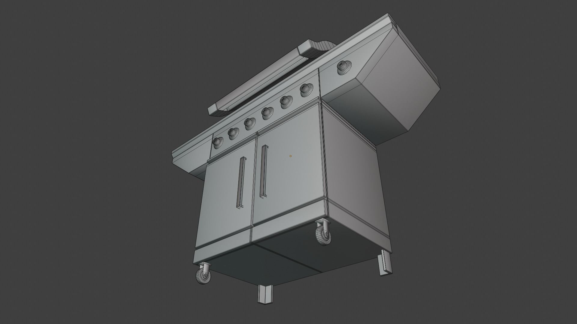 Outdoor Patio BBQ Low-poly 3D model_13