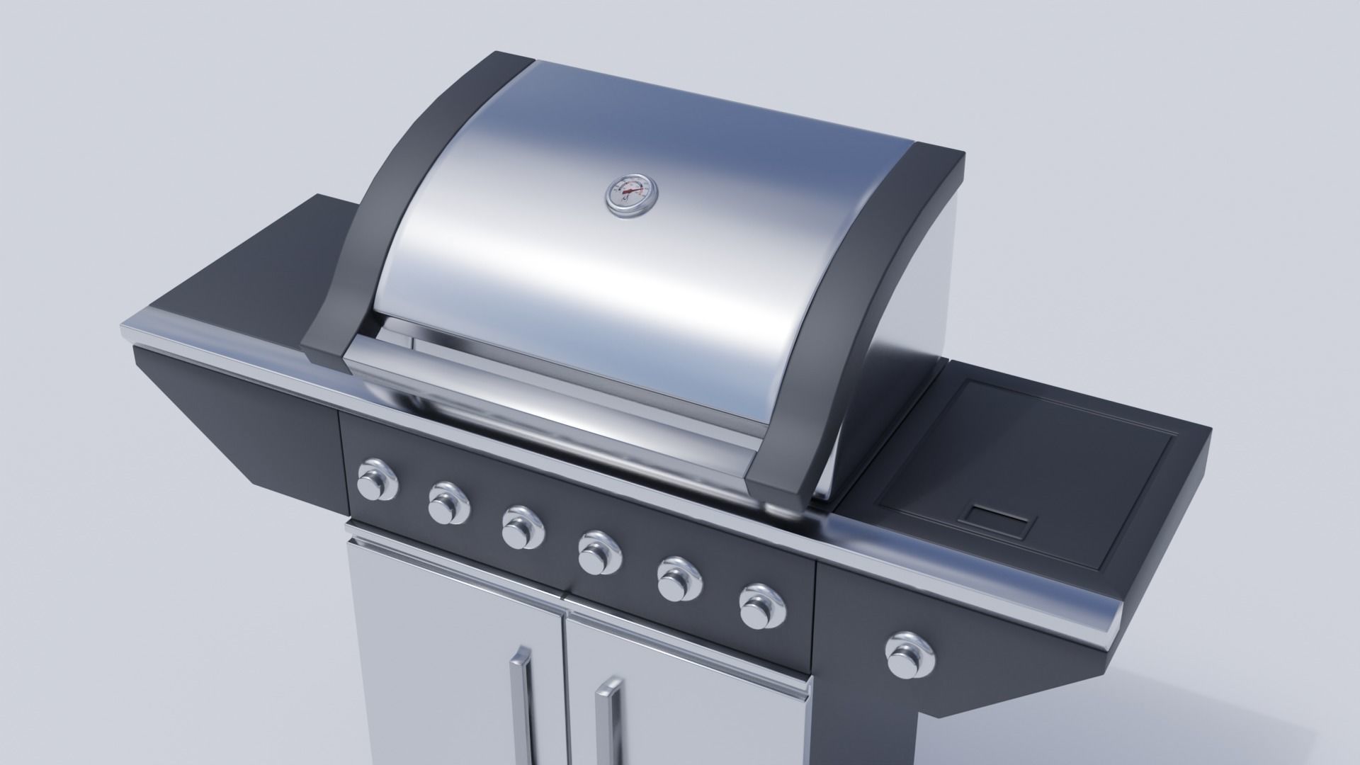 Outdoor Patio BBQ Low-poly 3D model_9