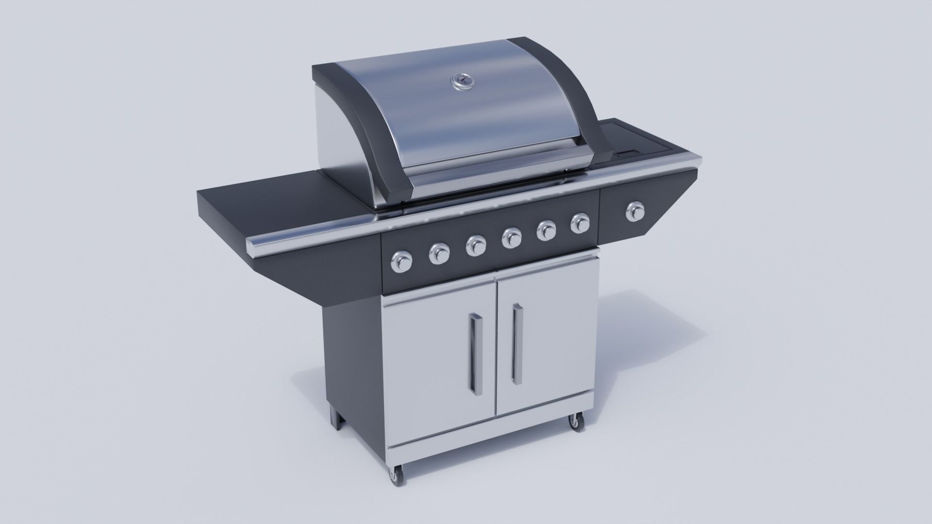 Outdoor Patio BBQ Low-poly 3D model_4