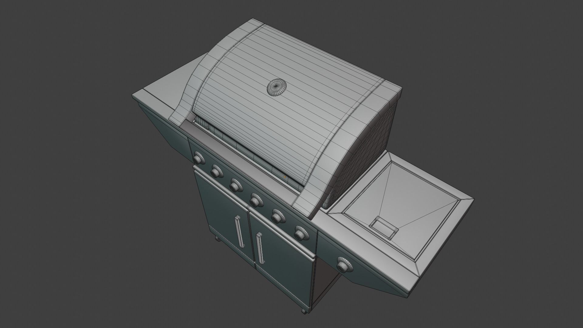 Outdoor Patio BBQ Low-poly 3D model_14