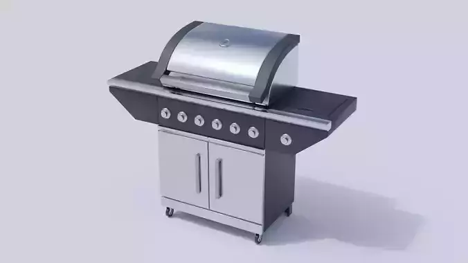 Outdoor Patio BBQ Low-poly 3D model