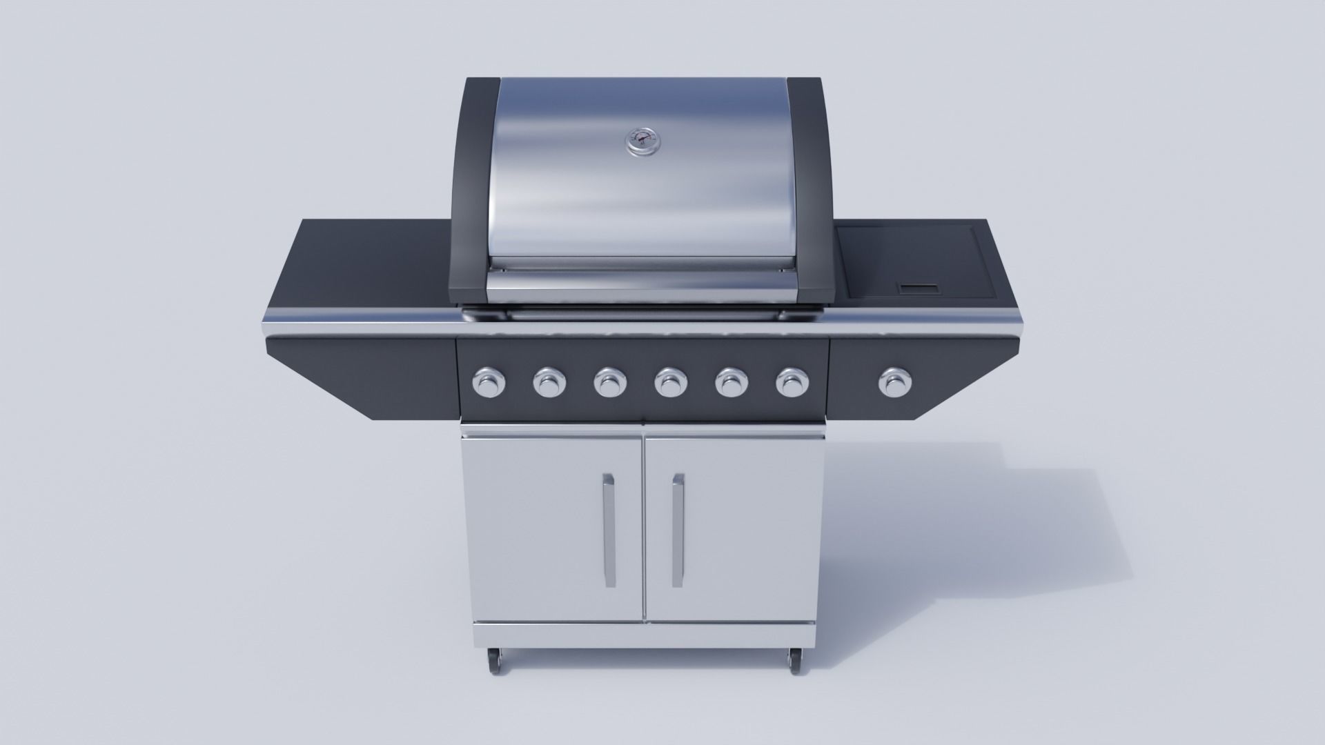 Outdoor Patio BBQ Low-poly 3D model_3