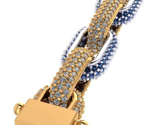 chain  necklace diamond cz STL 3D model_6