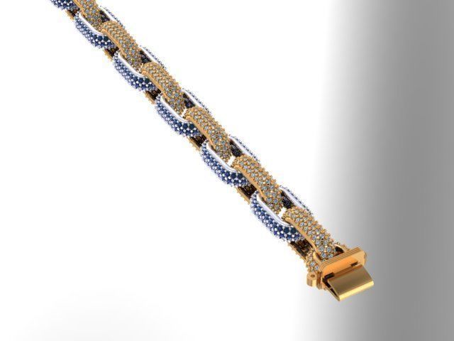 chain  necklace diamond cz STL 3D model_2