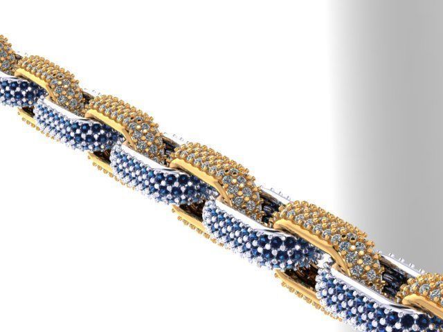 chain  necklace diamond cz STL 3D model_5