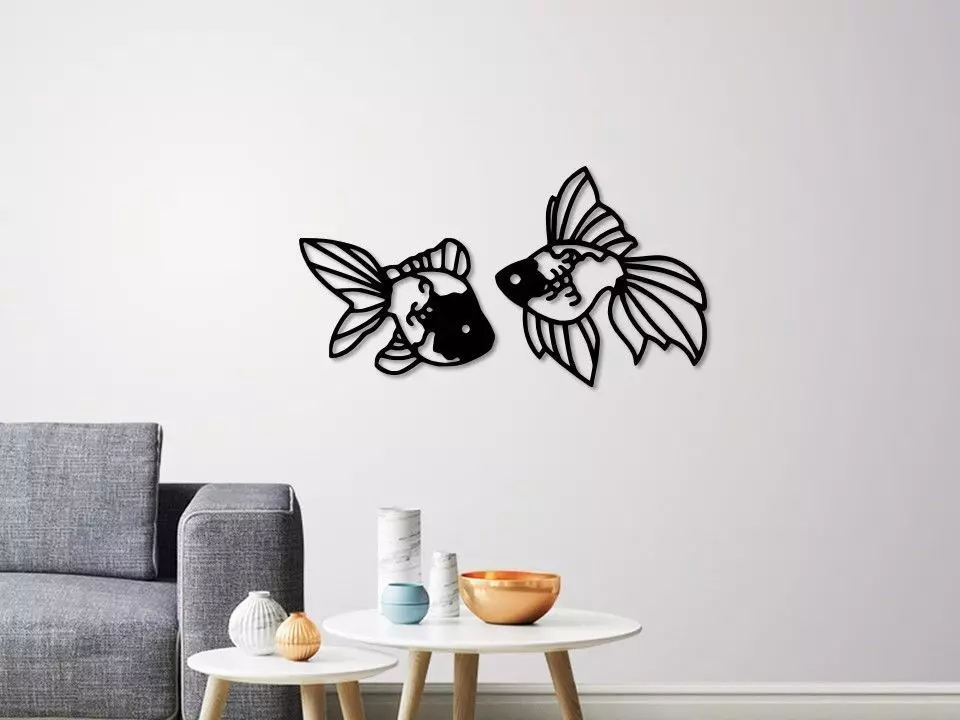 Fantail Goldfish wall decoration 3D print model_0