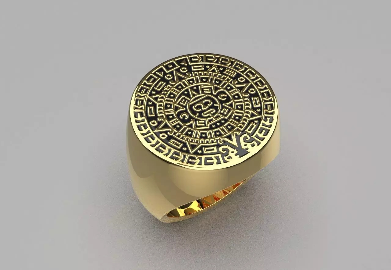 Anillo Calendario Maya - Mayan Calendar Ring 3D print model
