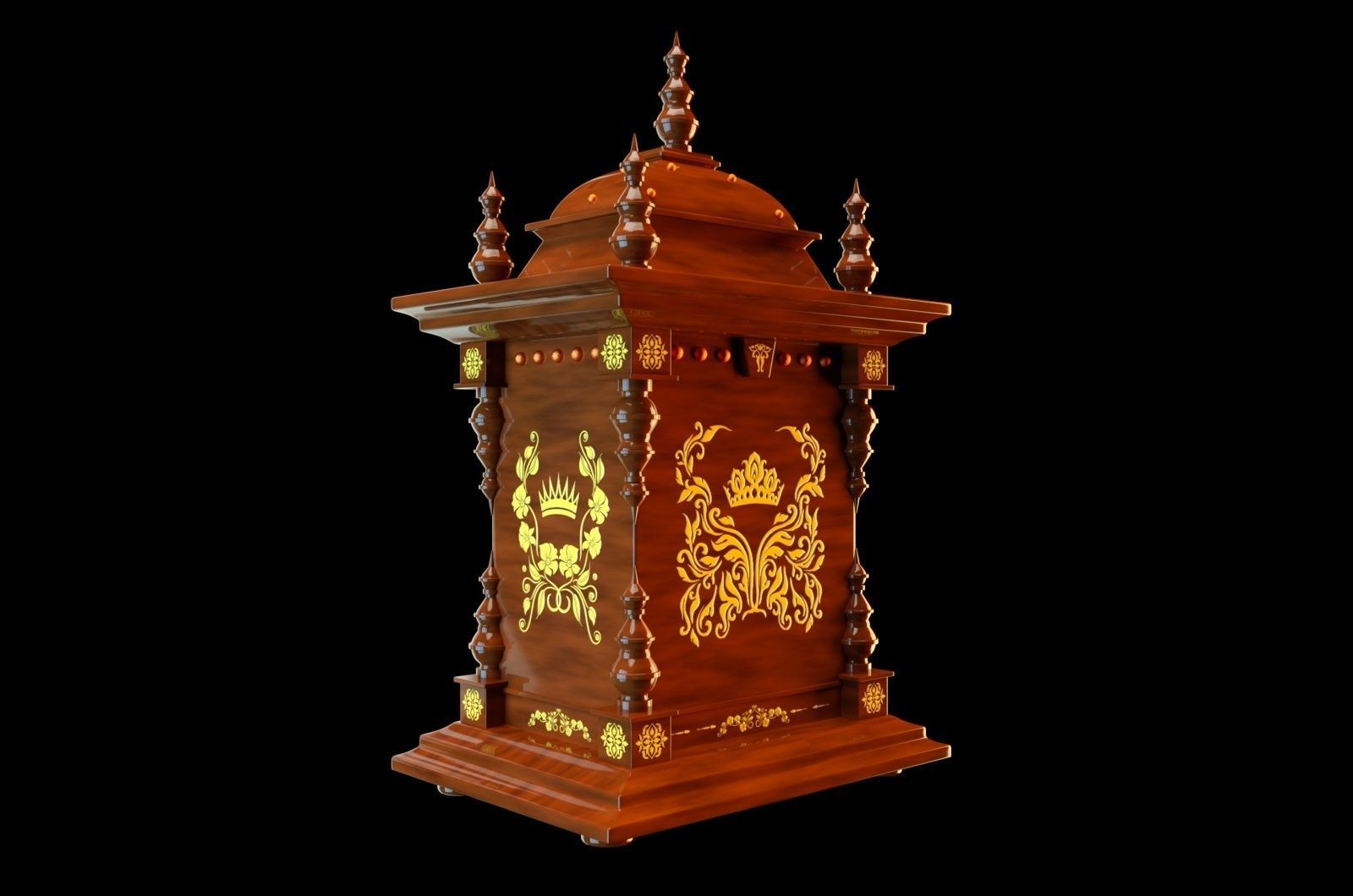 European craft clock-C4Dmodel 3D model_6