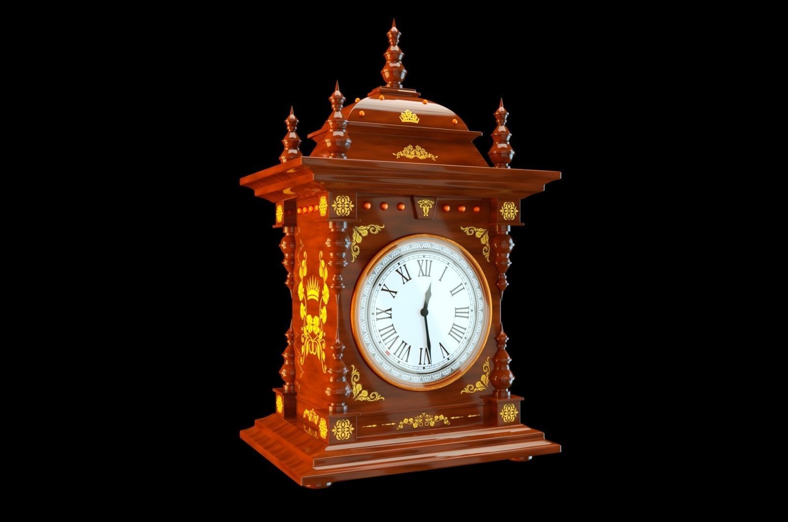 European craft clock-C4Dmodel 3D model_2