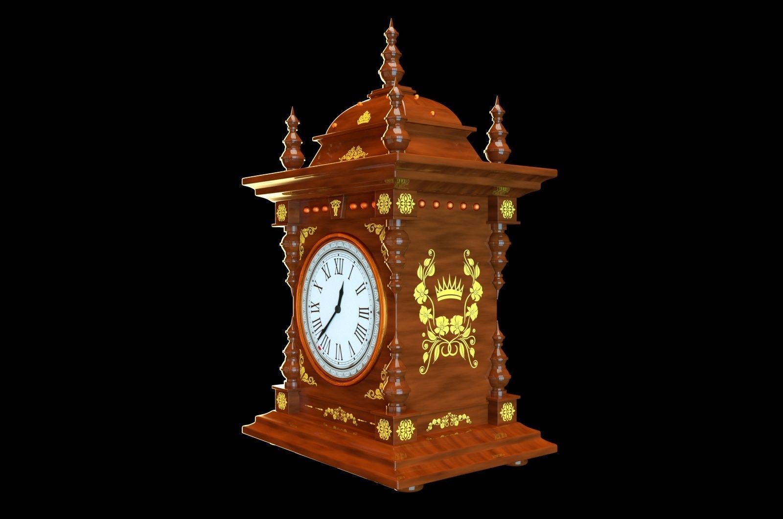 European craft clock-C4Dmodel 3D model_4