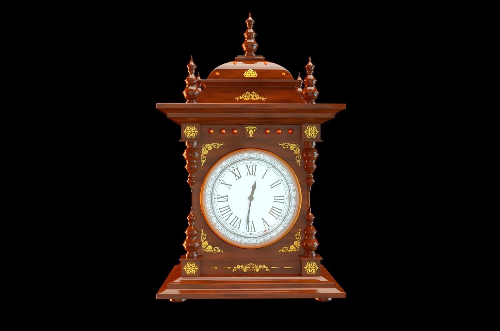 European craft clock-C4Dmodel 3D model_5