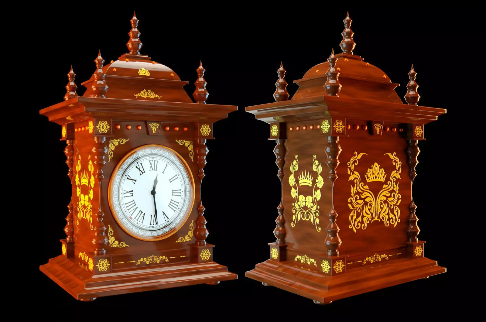 European craft clock-C4Dmodel 3D model_0