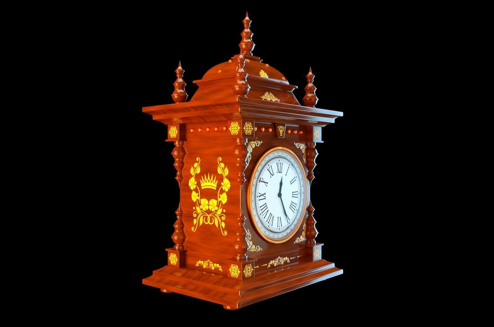 European craft clock-C4Dmodel 3D model_3