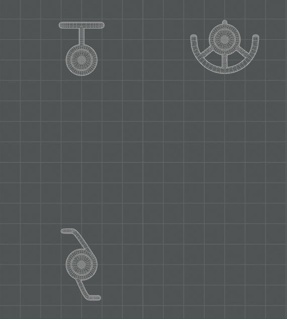 The Unown set of buttons and knobs Low-poly 3D model_7