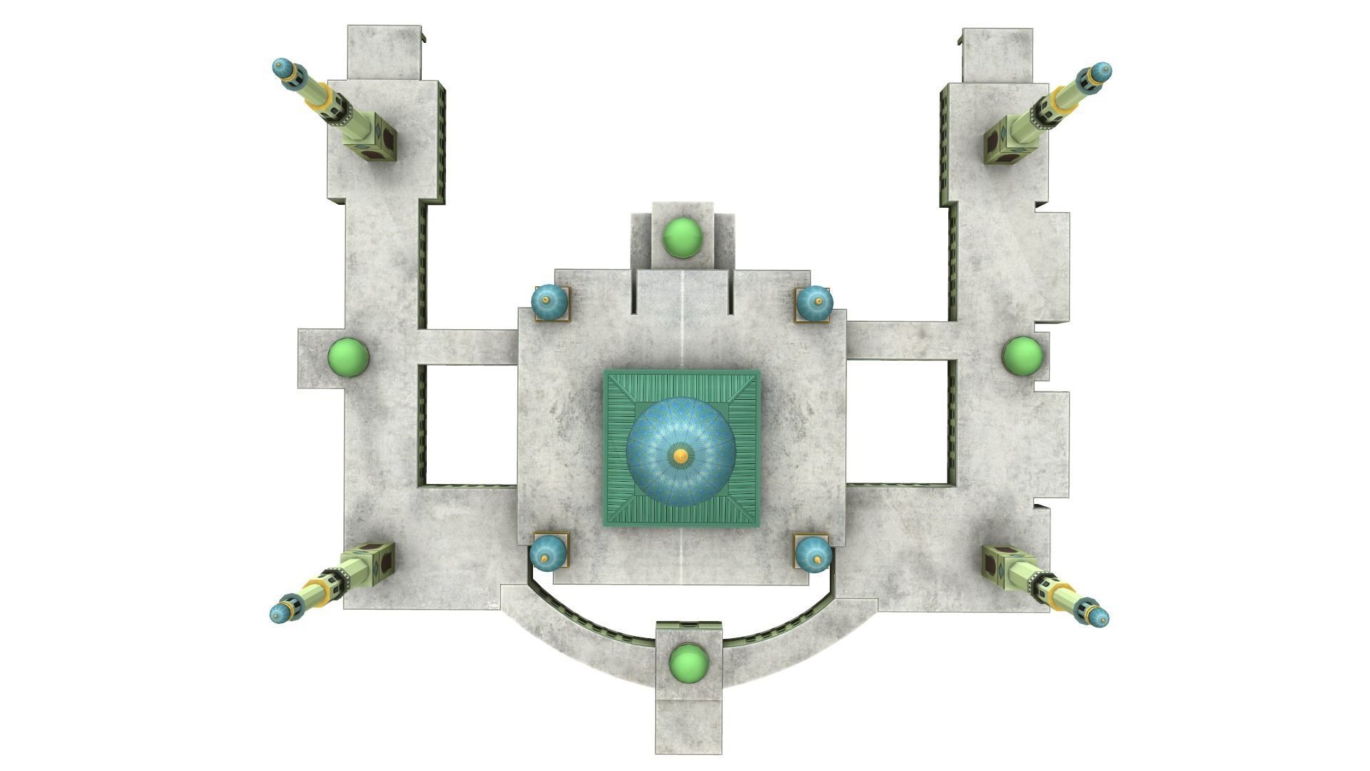 mesjid agung pekanbaru - mosque pekanbaru Low-poly 3D model_9