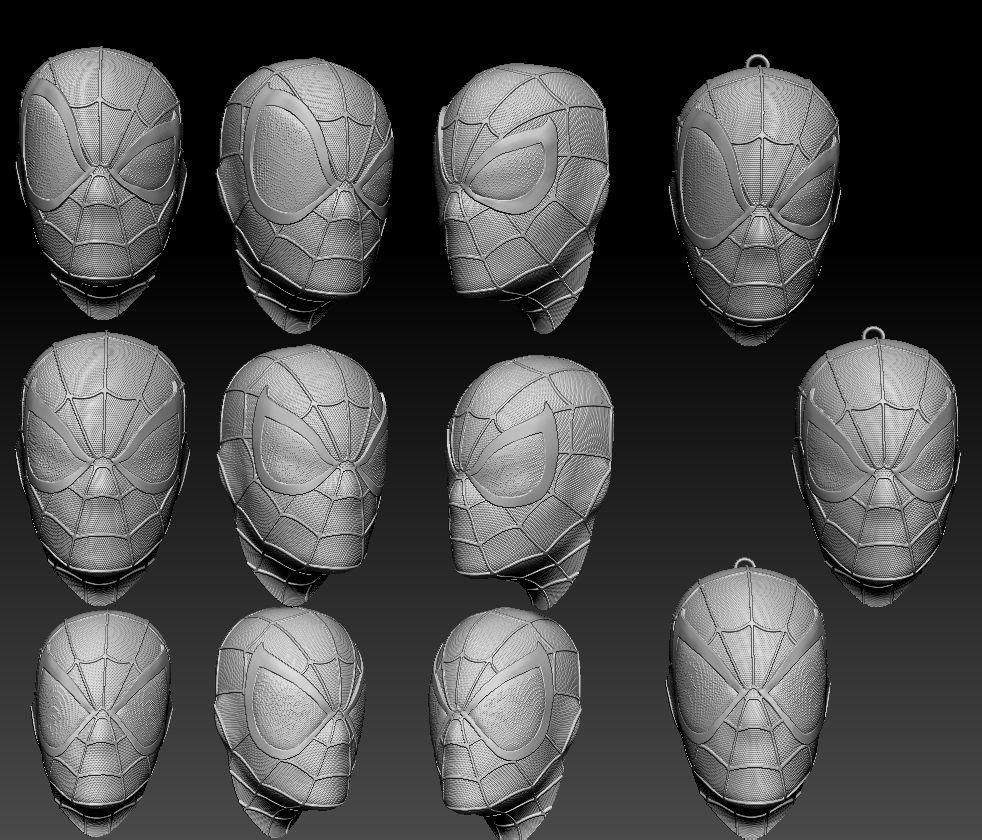 Spiderman Head Magnet Keychan 3D print model_1