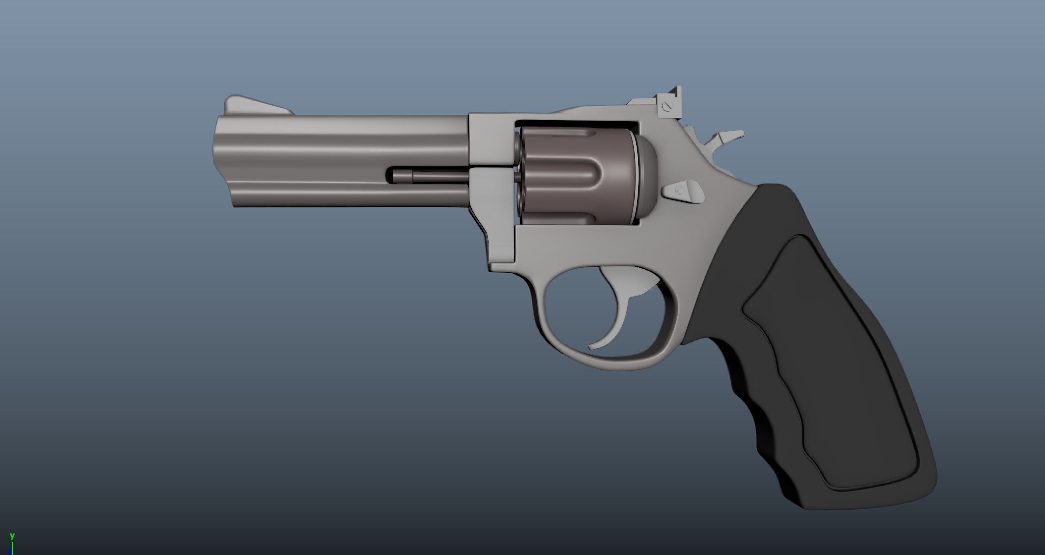Revolver Taurus Low-poly 3D model_4