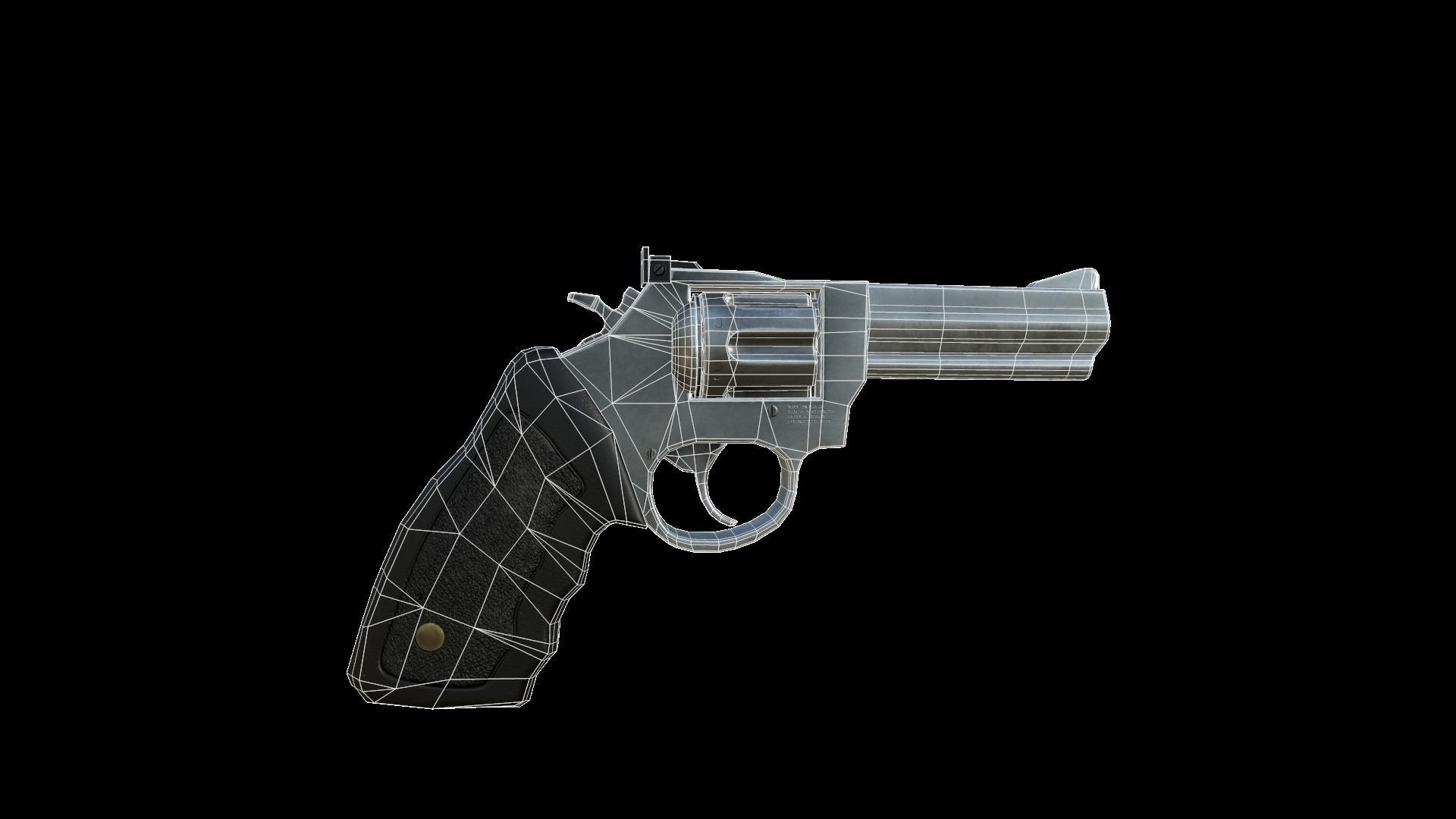 Revolver Taurus Low-poly 3D model_14