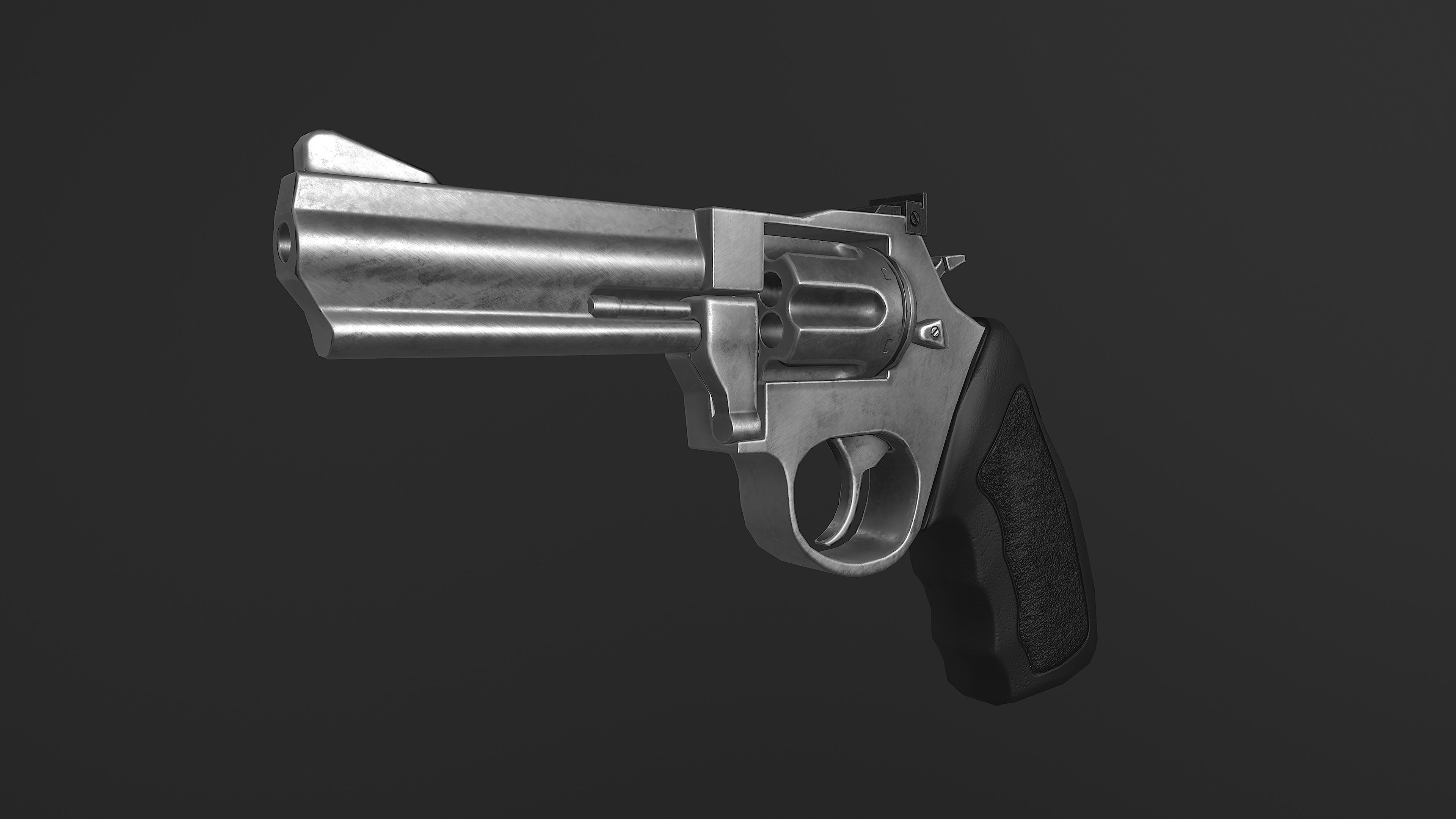 Revolver Taurus Low-poly 3D model_8