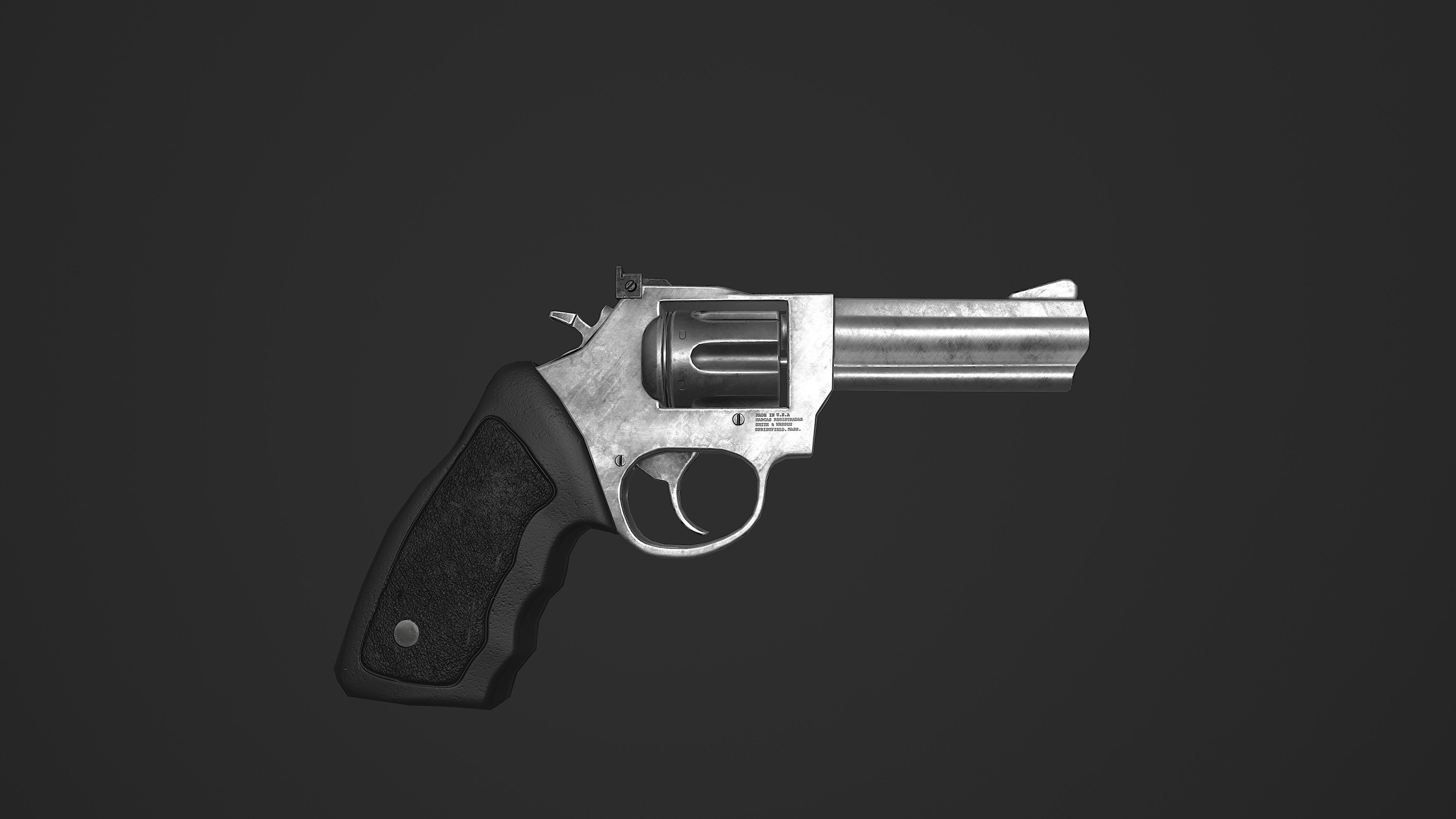 Revolver Taurus Low-poly 3D model_2