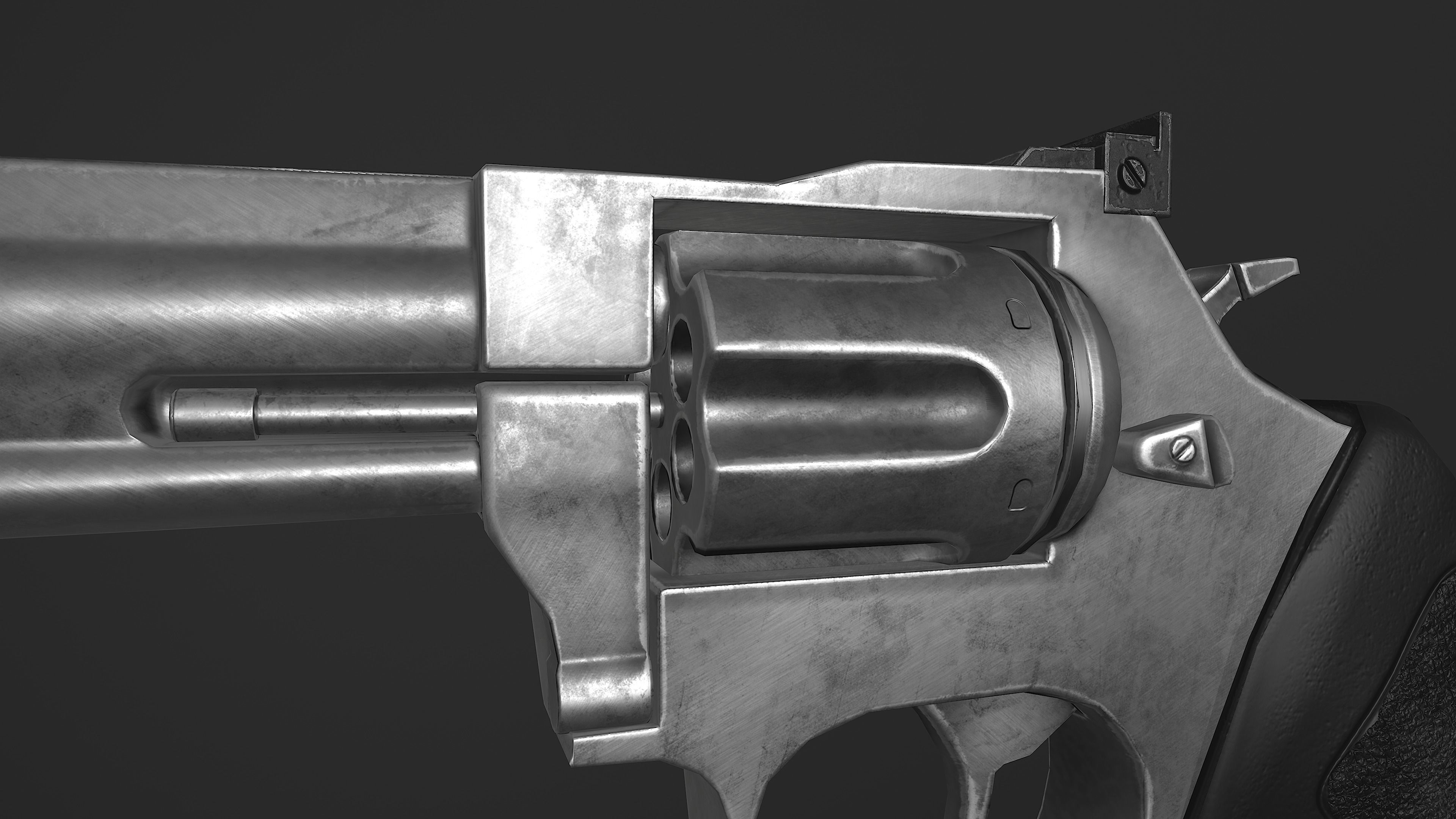 Revolver Taurus Low-poly 3D model_3