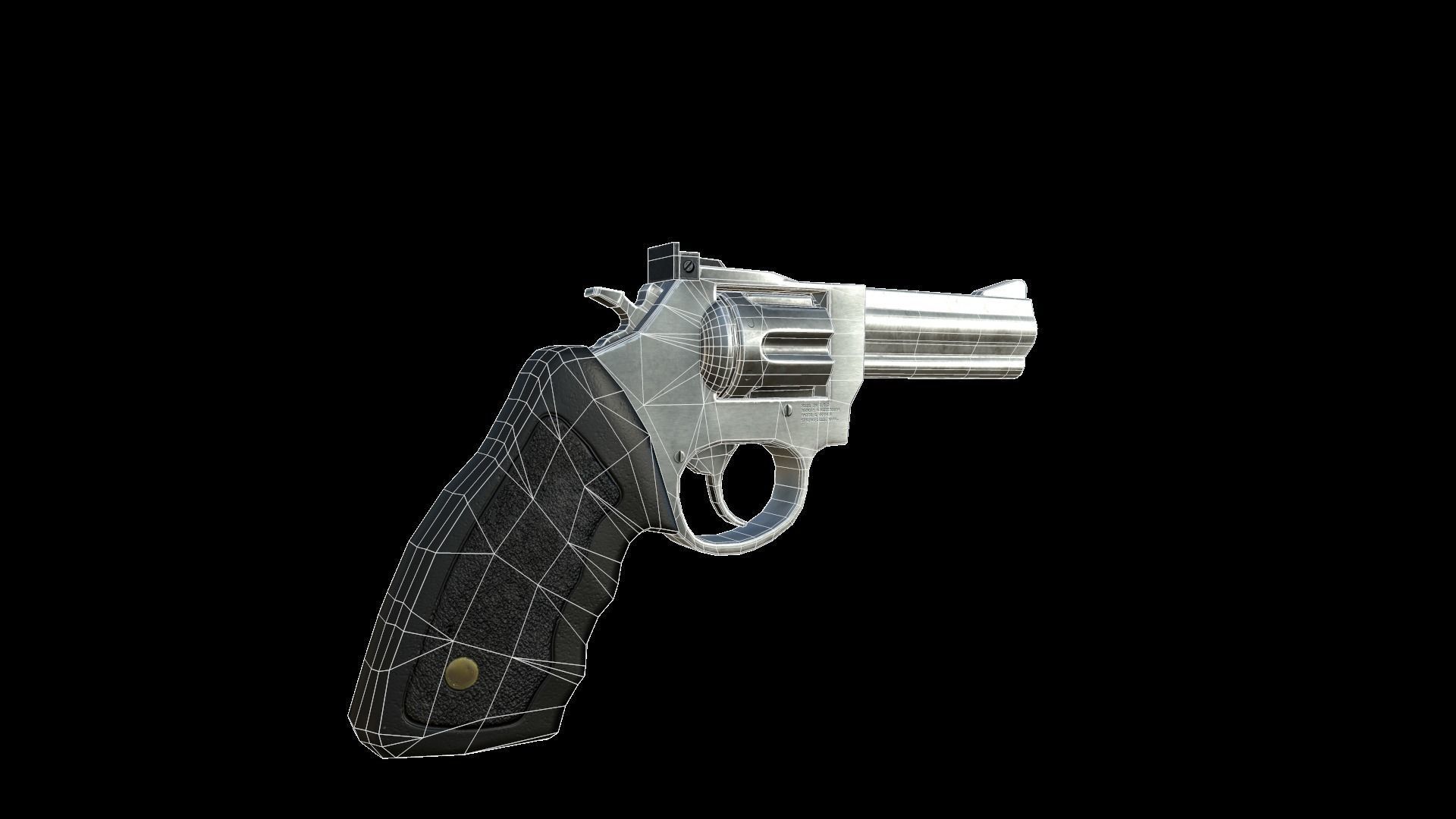 Revolver Taurus Low-poly 3D model_15