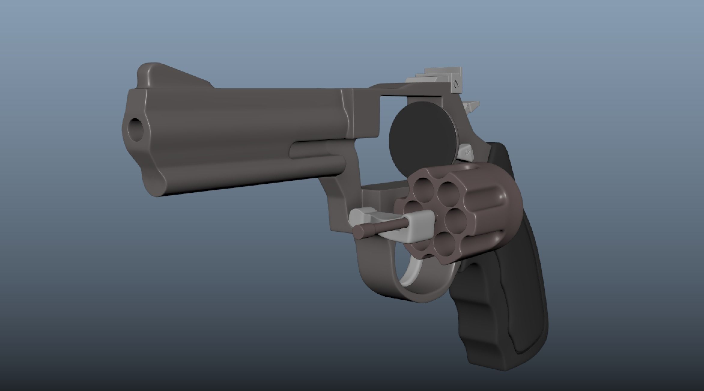 Revolver Taurus Low-poly 3D model_9
