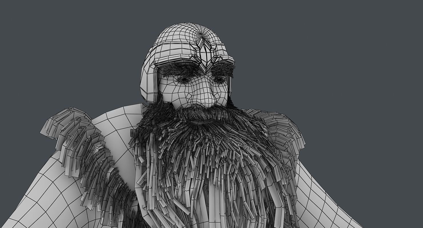 Dwarf with bag Low-poly 3D model_12