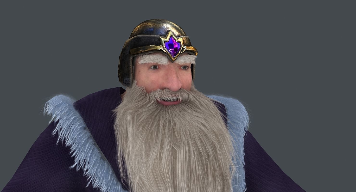 Dwarf with bag Low-poly 3D model_5