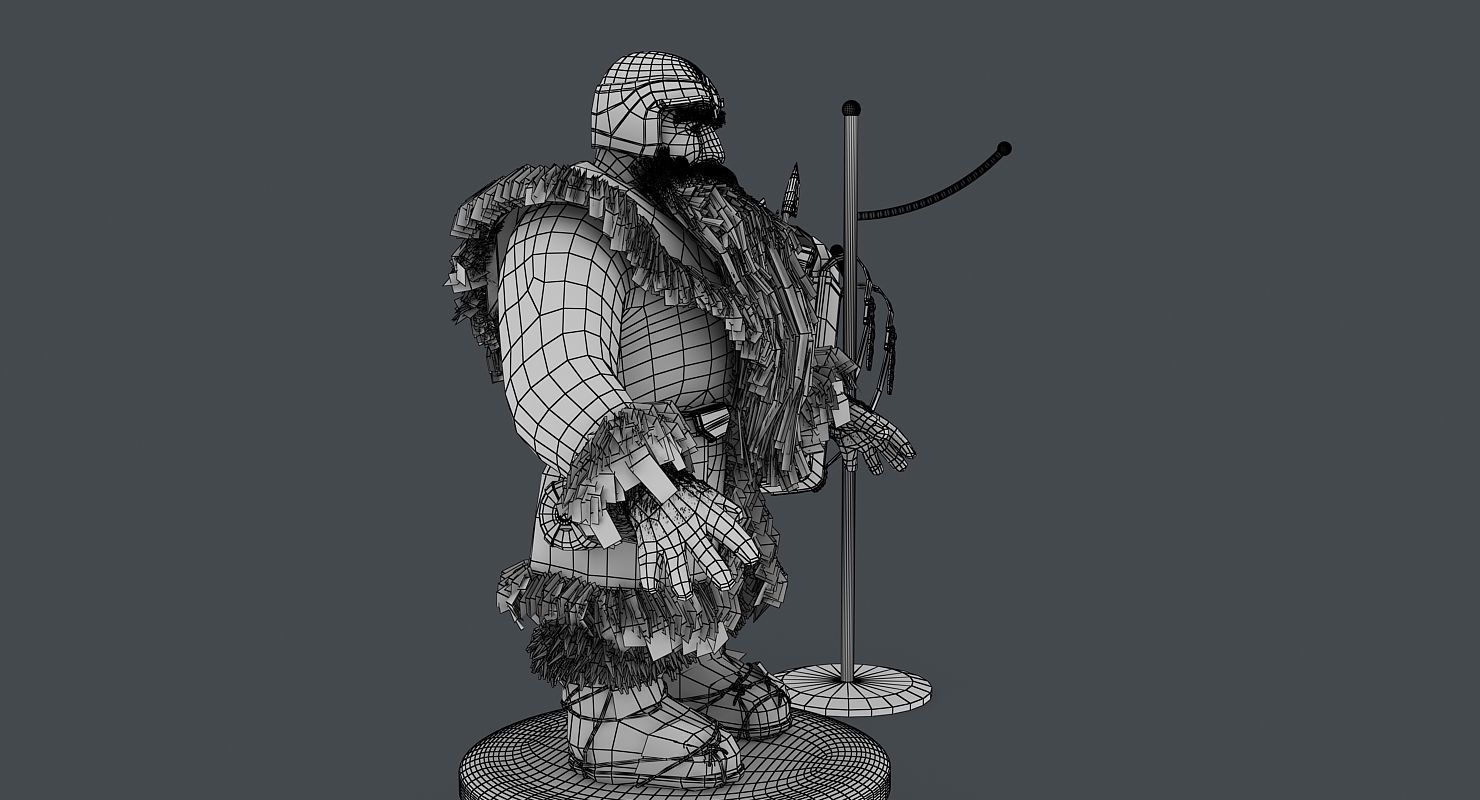 Dwarf with bag Low-poly 3D model_13
