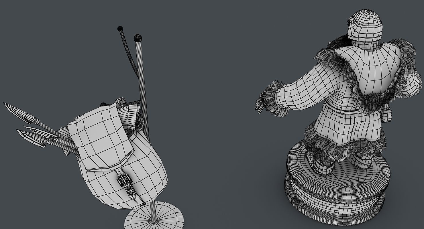 Dwarf with bag Low-poly 3D model_11