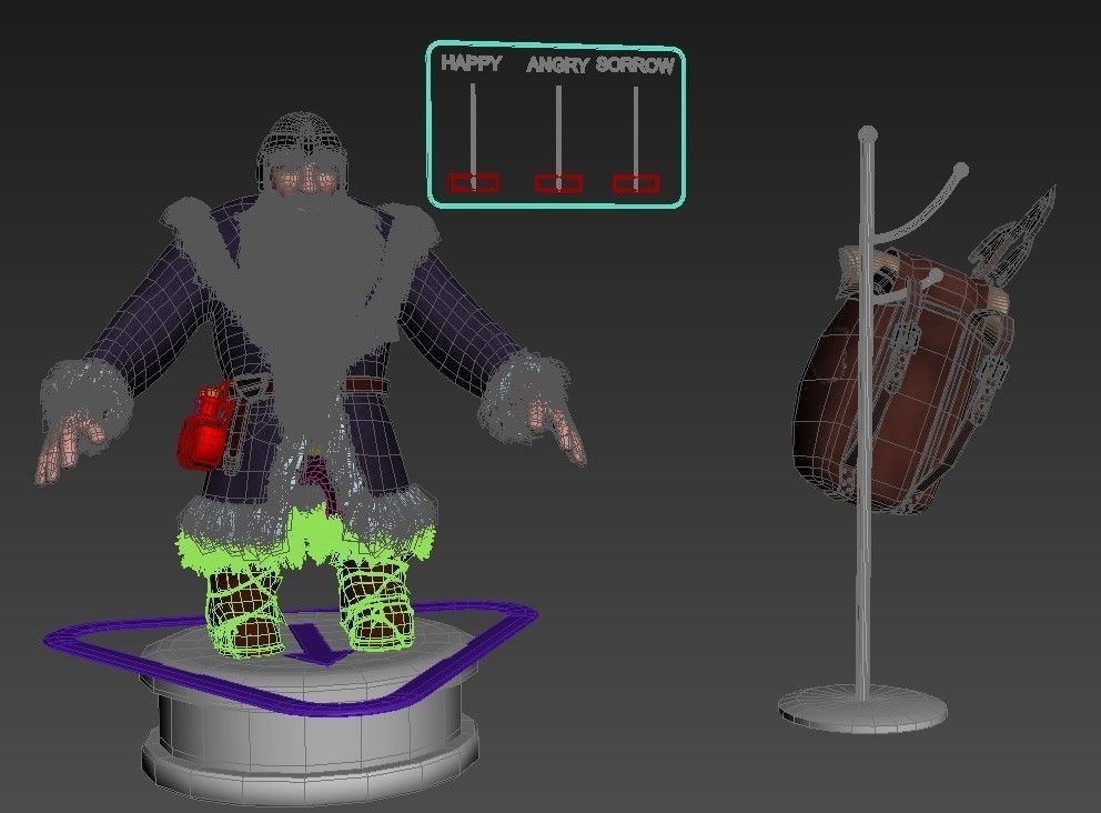 Dwarf with bag Low-poly 3D model_15