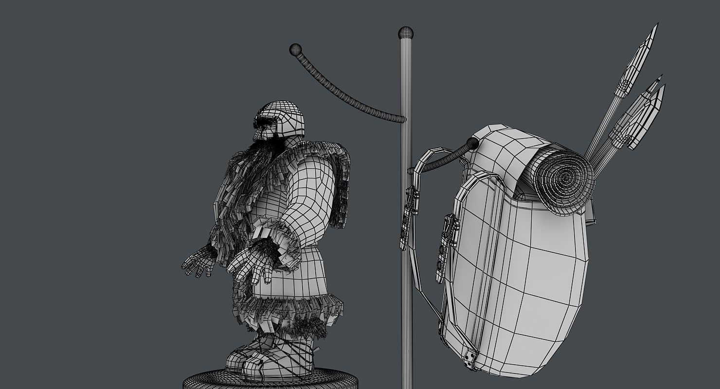 Dwarf with bag Low-poly 3D model_14