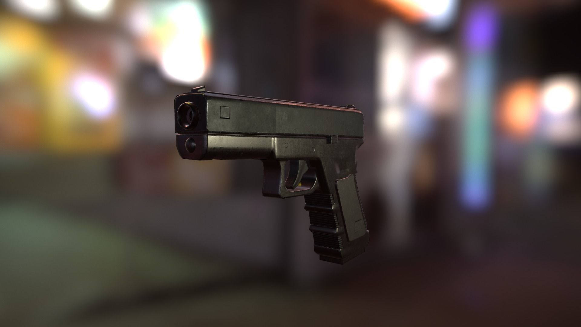Gun g-17 Low-poly 3D model_1