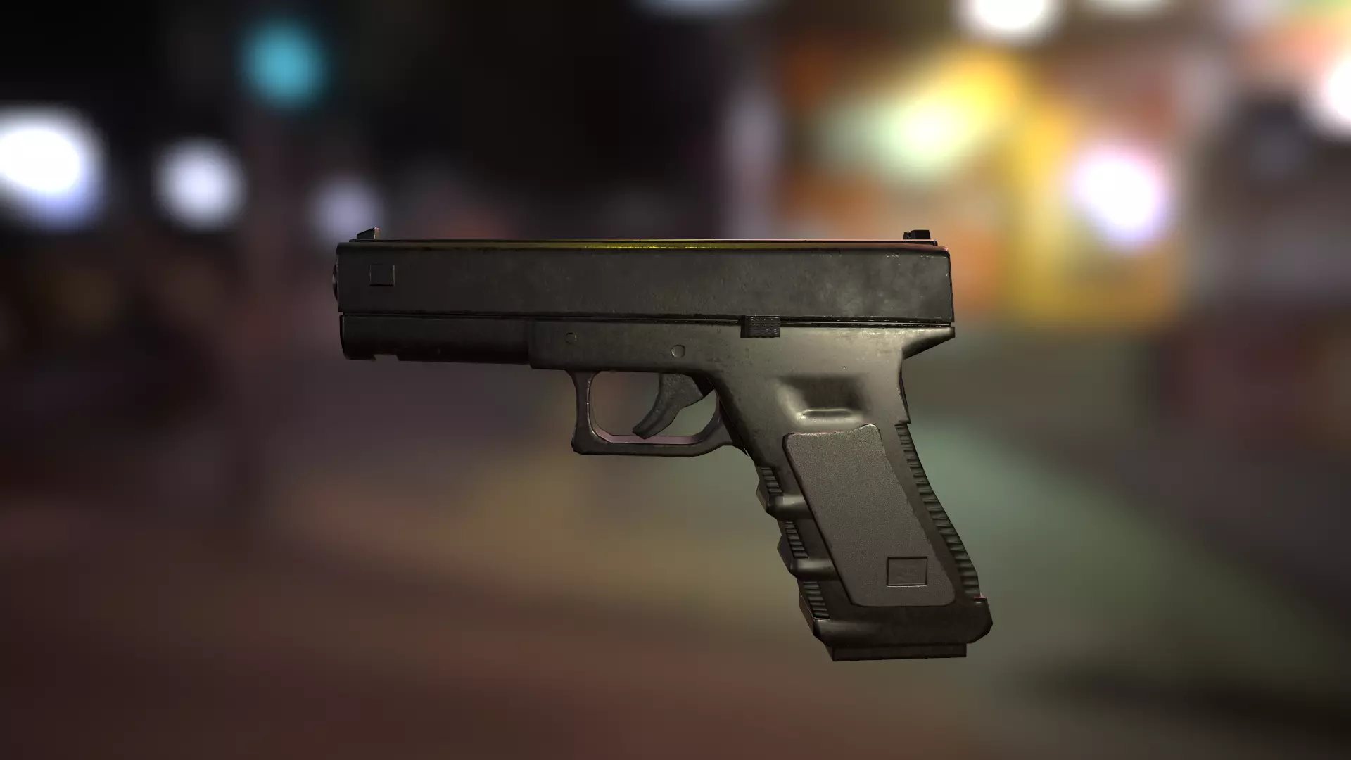 Gun g-17 Low-poly 3D model_0