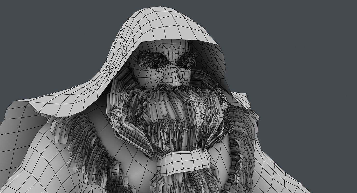 Dwarf with bow and arrows Low-poly 3D model_13