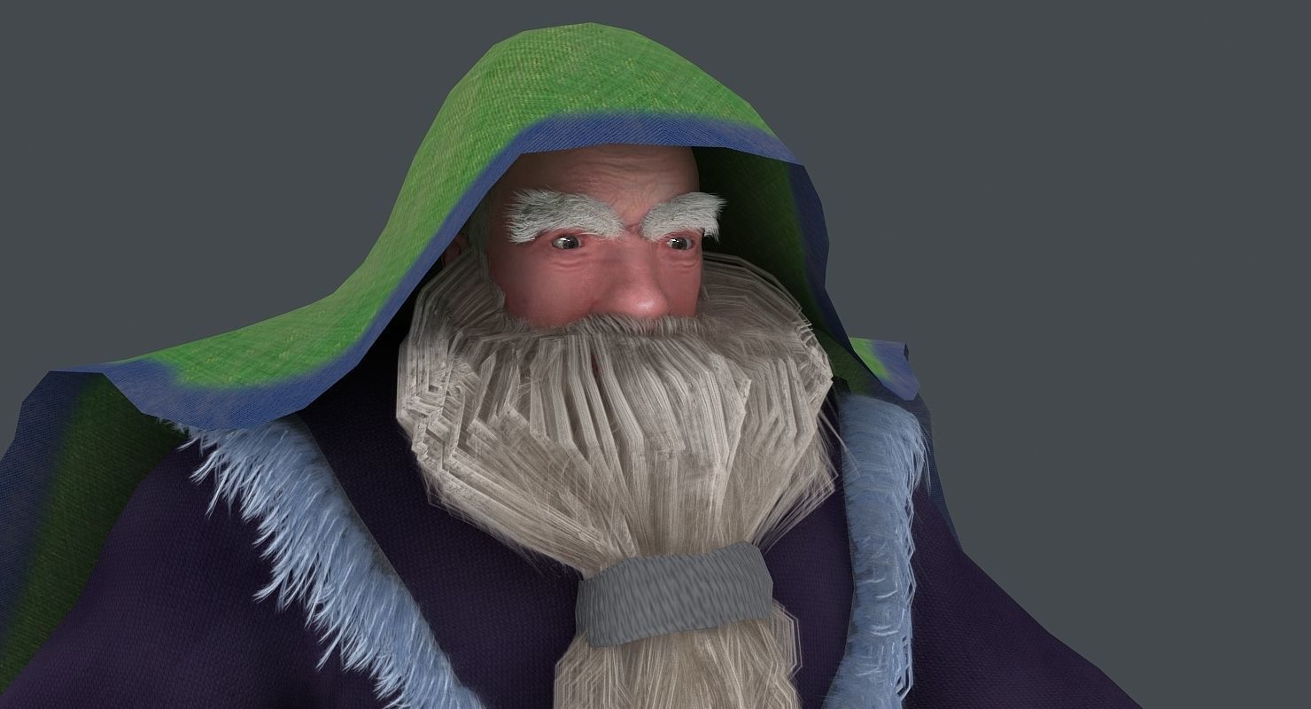 Dwarf with bow and arrows Low-poly 3D model_5