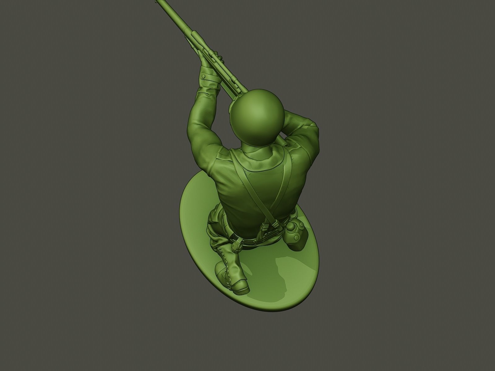 American soldier ww2 Shoot crouched A5 3D print model_15