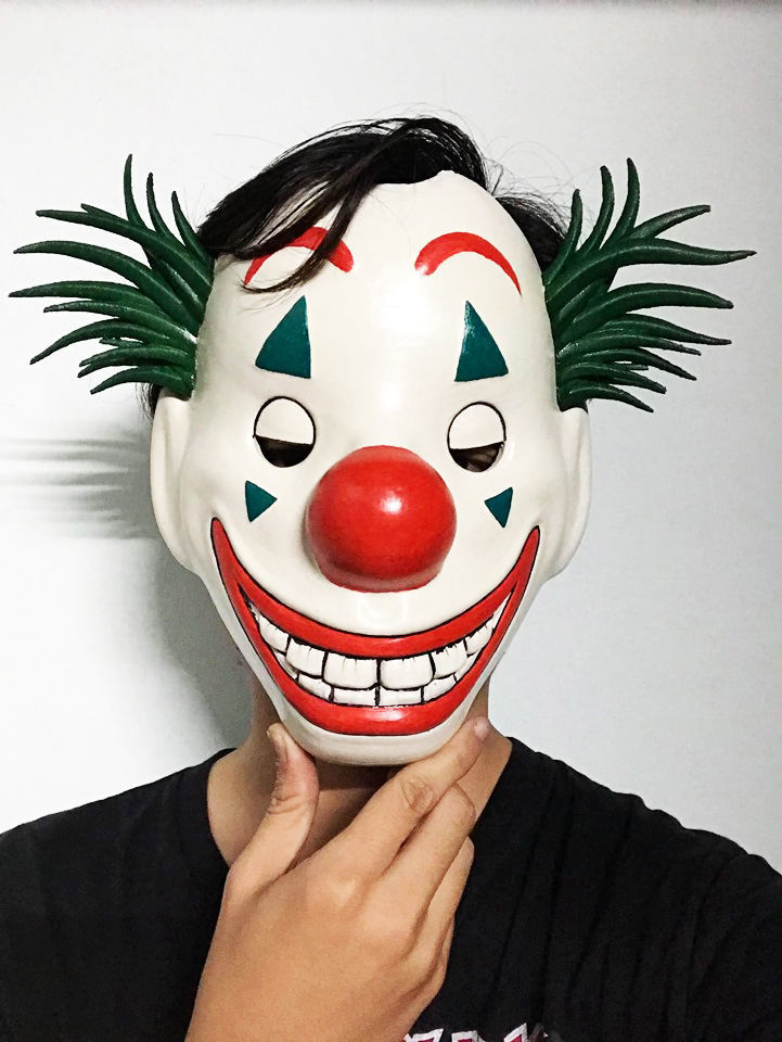 Joker Mask 2019 with hair  - Clown mask 2019 - Halloween Mask 3D print model_14
