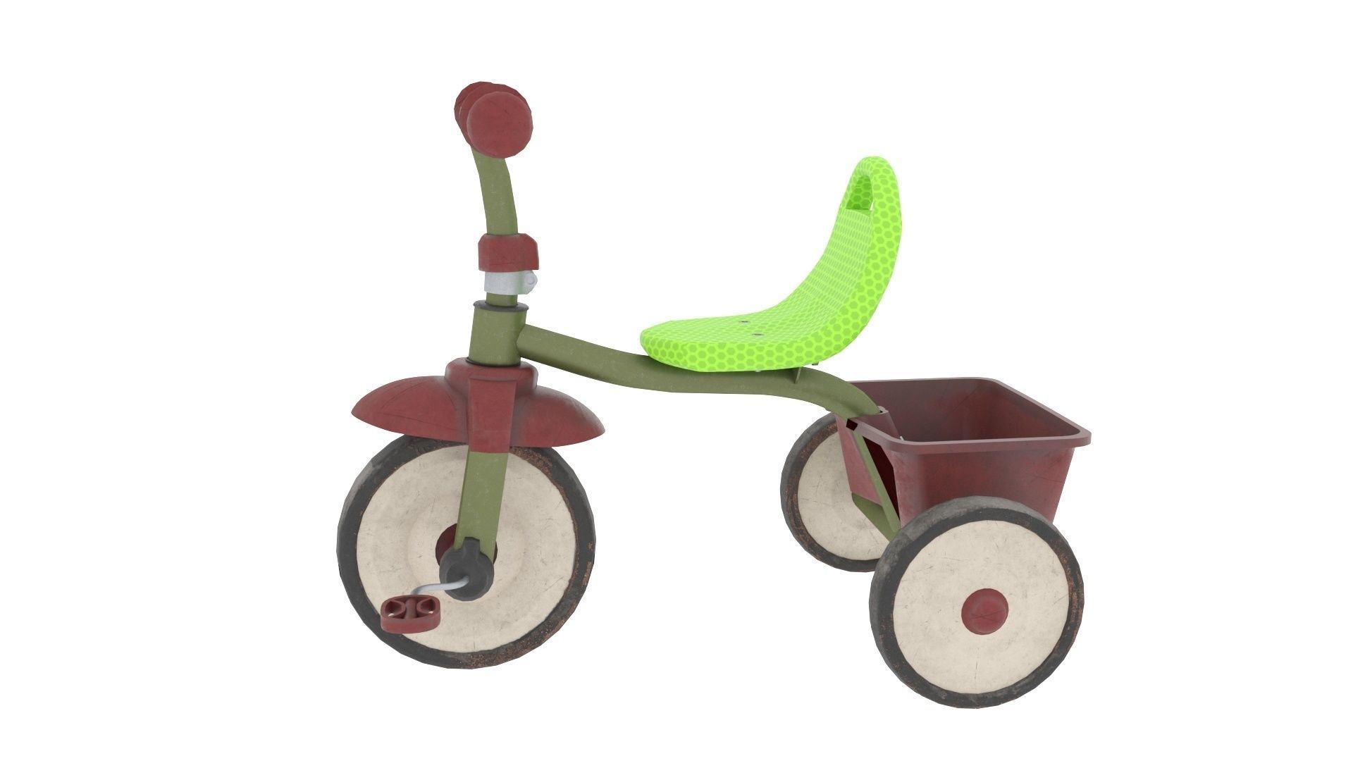 Kids Tricycle Low-poly 3D model_4