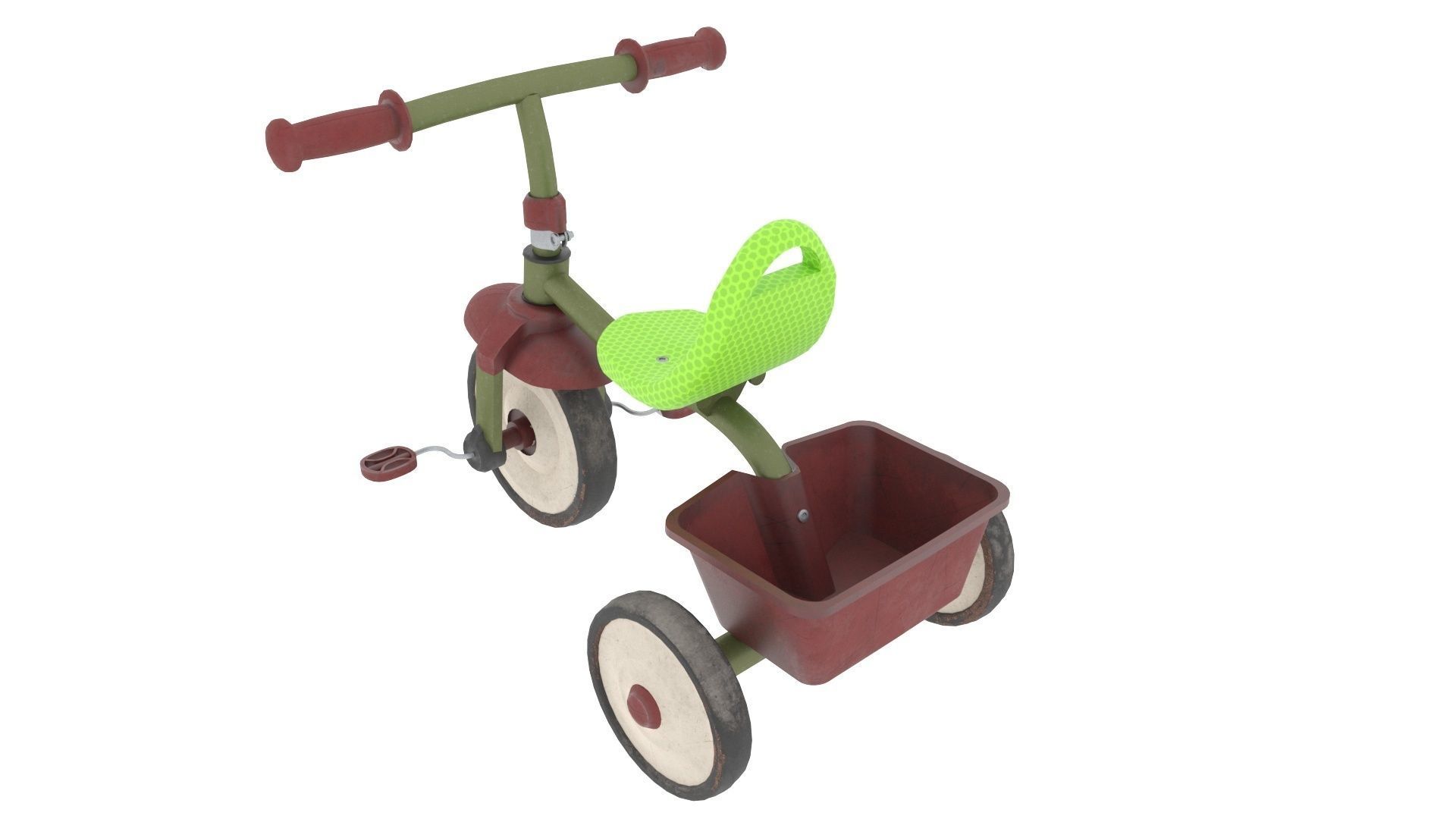 Kids Tricycle Low-poly 3D model_2