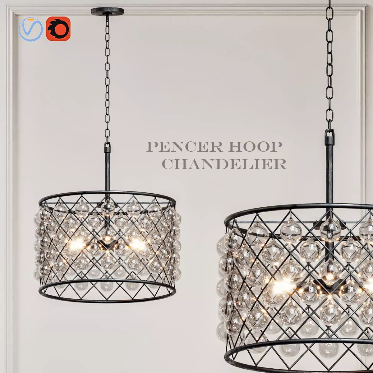 pencer Hoop Chandelier  3D model_0