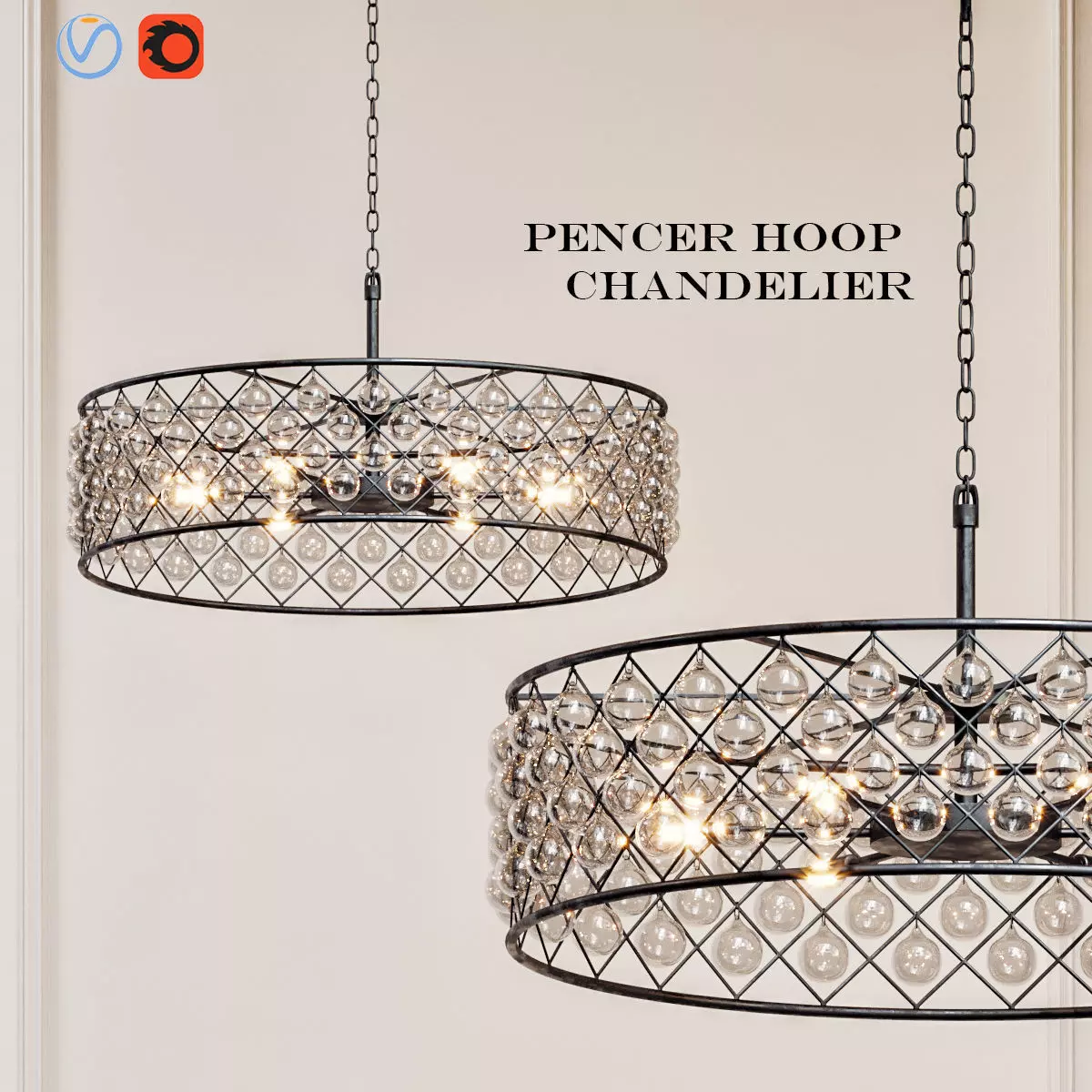 Spencer Hoop Chandelier 3D model_0